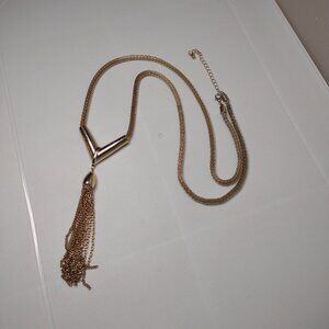 35.5 Inch Gold Tone Tassel Necklace